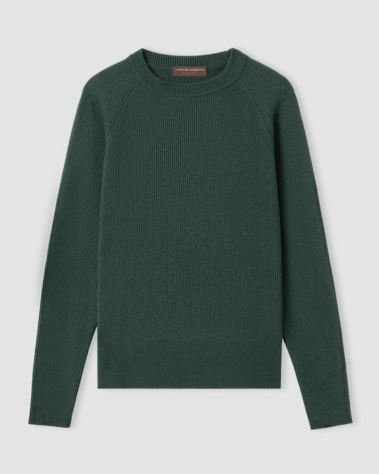Raglan-sleeve crewneck sweater BOTTLE GREEN | Filippo De Laurentiis