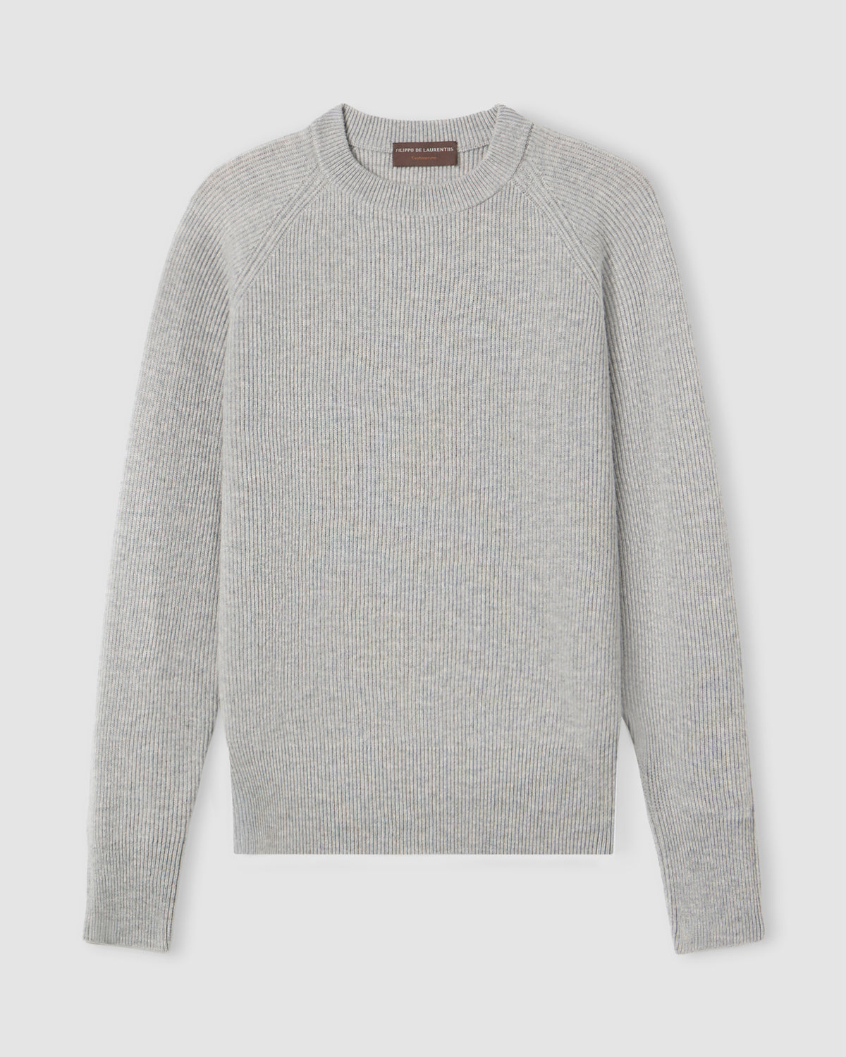 Raglan-sleeve crewneck sweater LIGHT GREY | Filippo De Laurentiis