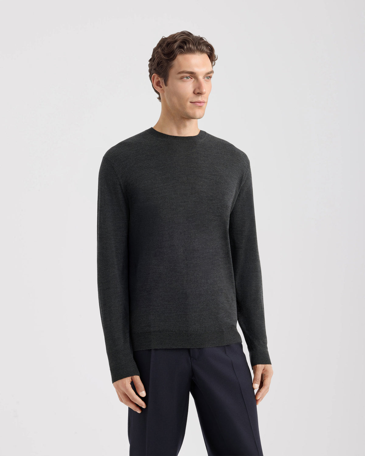 Crewneck sweater Charcoal grey | Filippo De Laurentiis