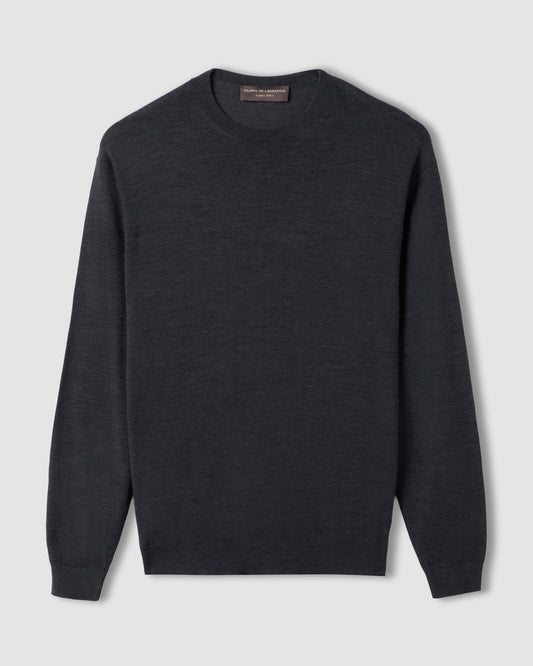 Crewneck sweater Charcoal grey | Filippo De Laurentiis