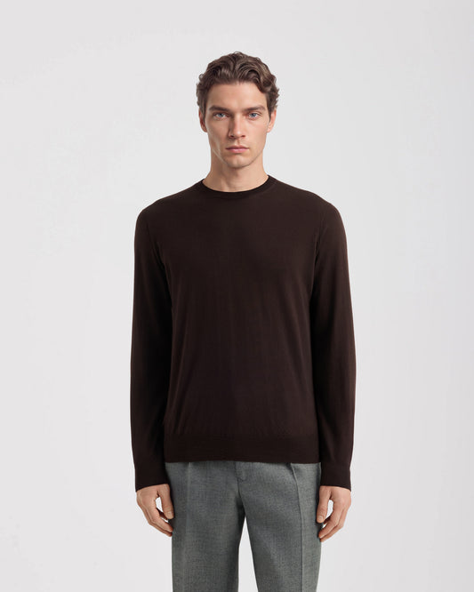 Crewneck sweater Brown | Filippo De Laurentiis