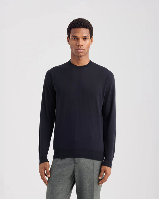 Crewneck sweater Navy blue | Filippo De Laurentiis