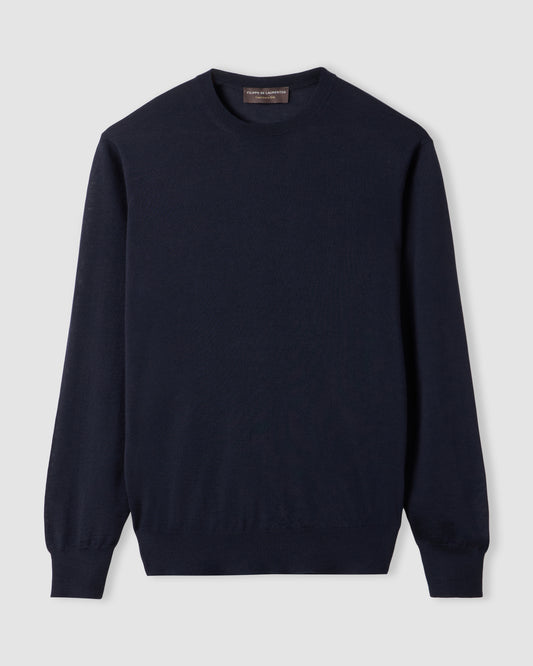 Crewneck sweater Navy blue | Filippo De Laurentiis