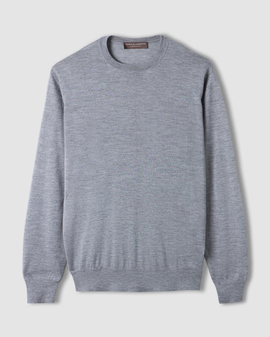 Crewneck sweater Smoke grey | Filippo De Laurentiis