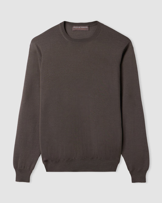 Crewneck sweater Cocoa | Filippo De Laurentiis