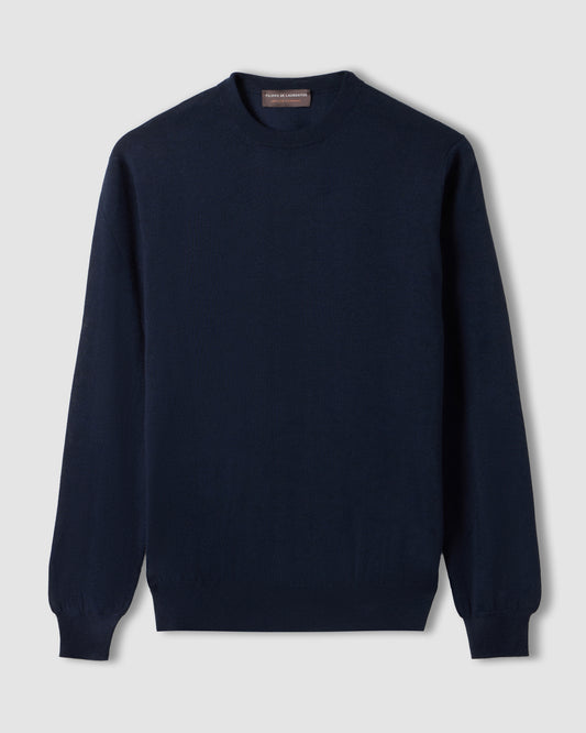 Crewneck sweater Navy blue | Filippo De Laurentiis