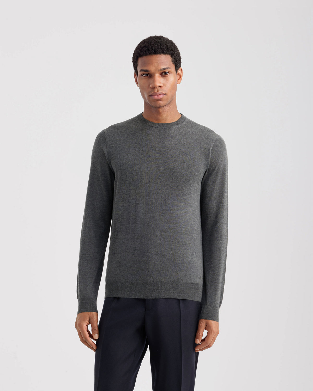 Crewneck sweater Graphite | Filippo De Laurentiis