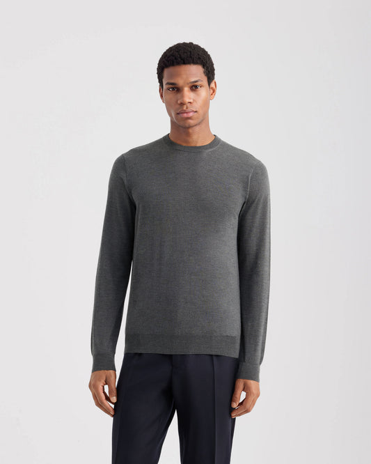 Crewneck sweater Graphite | Filippo De Laurentiis