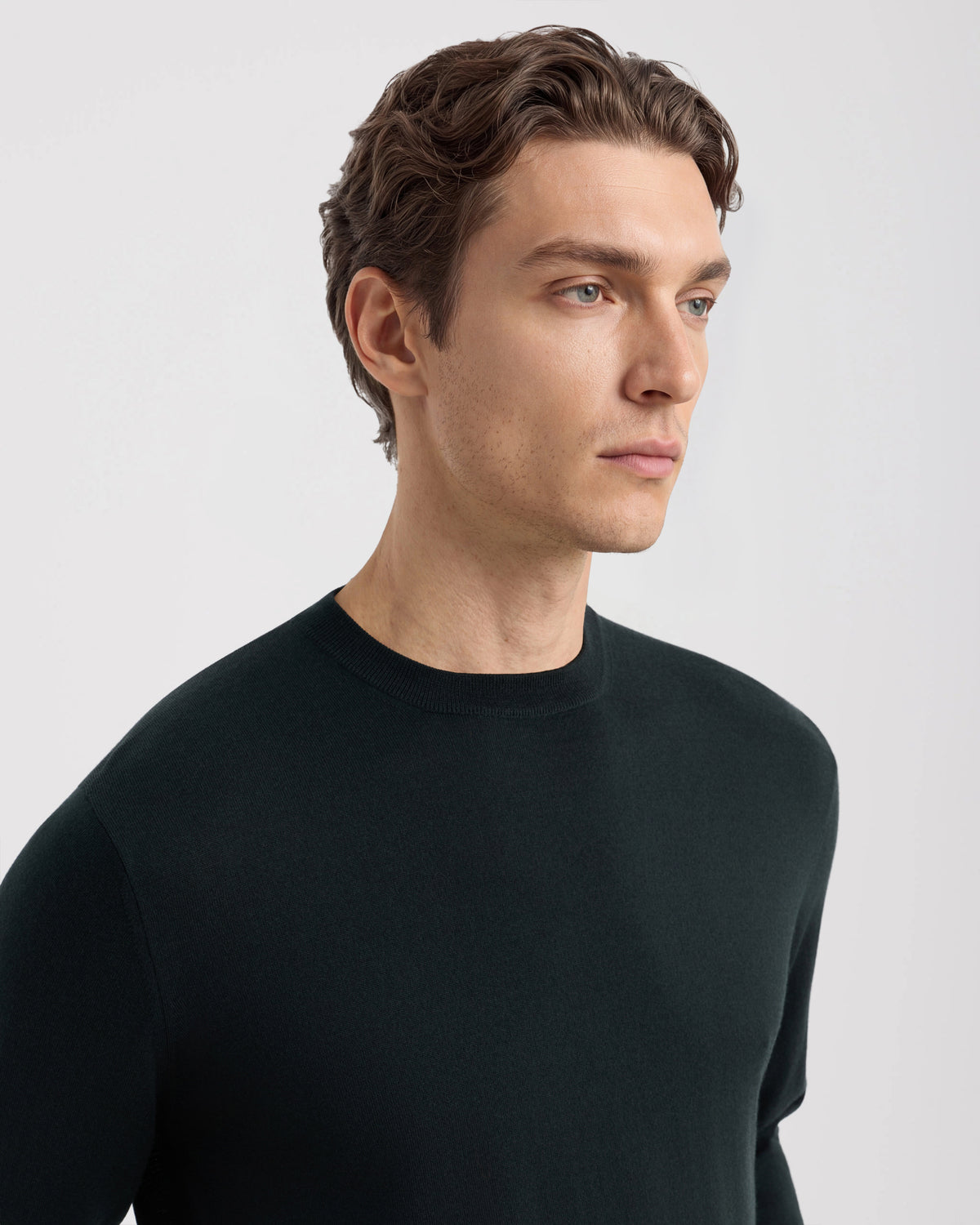 Crewneck sweater Dark green | Filippo De Laurentiis