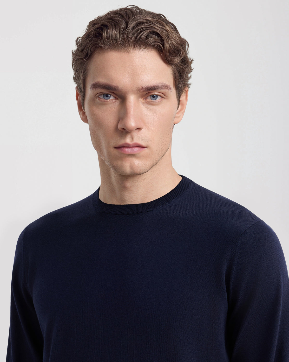 Crewneck sweater Indigo blue | Filippo De Laurentiis