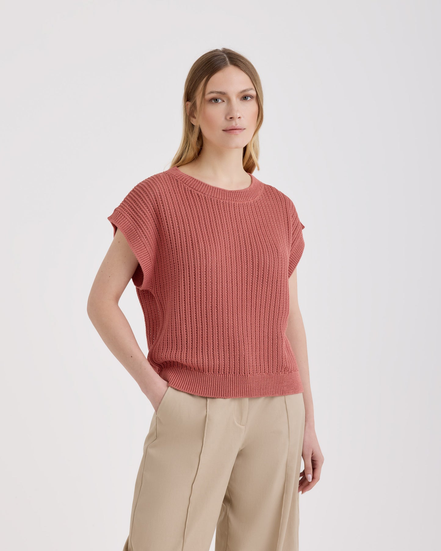 Sleevelees crewneck |242092|