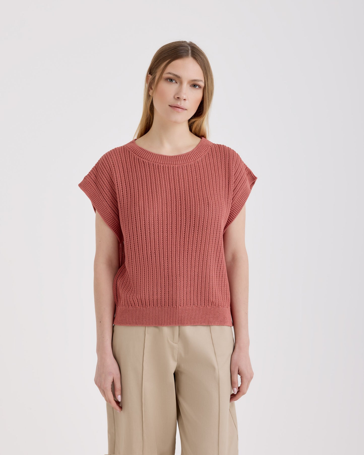 Sleevelees crewneck |242198|