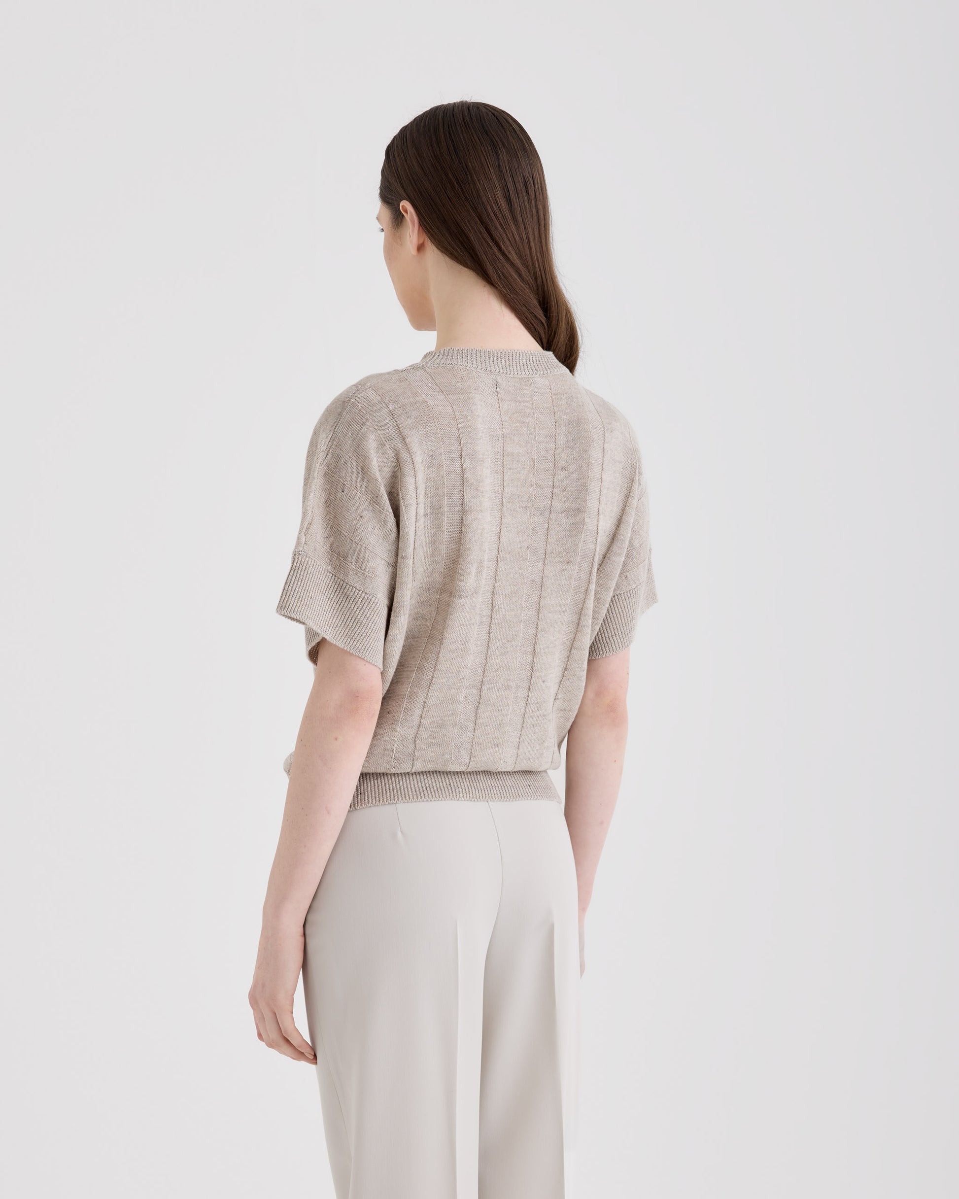 Sleevelees crewneck  LIGHT BEIGE | Filippo De Laurentiis