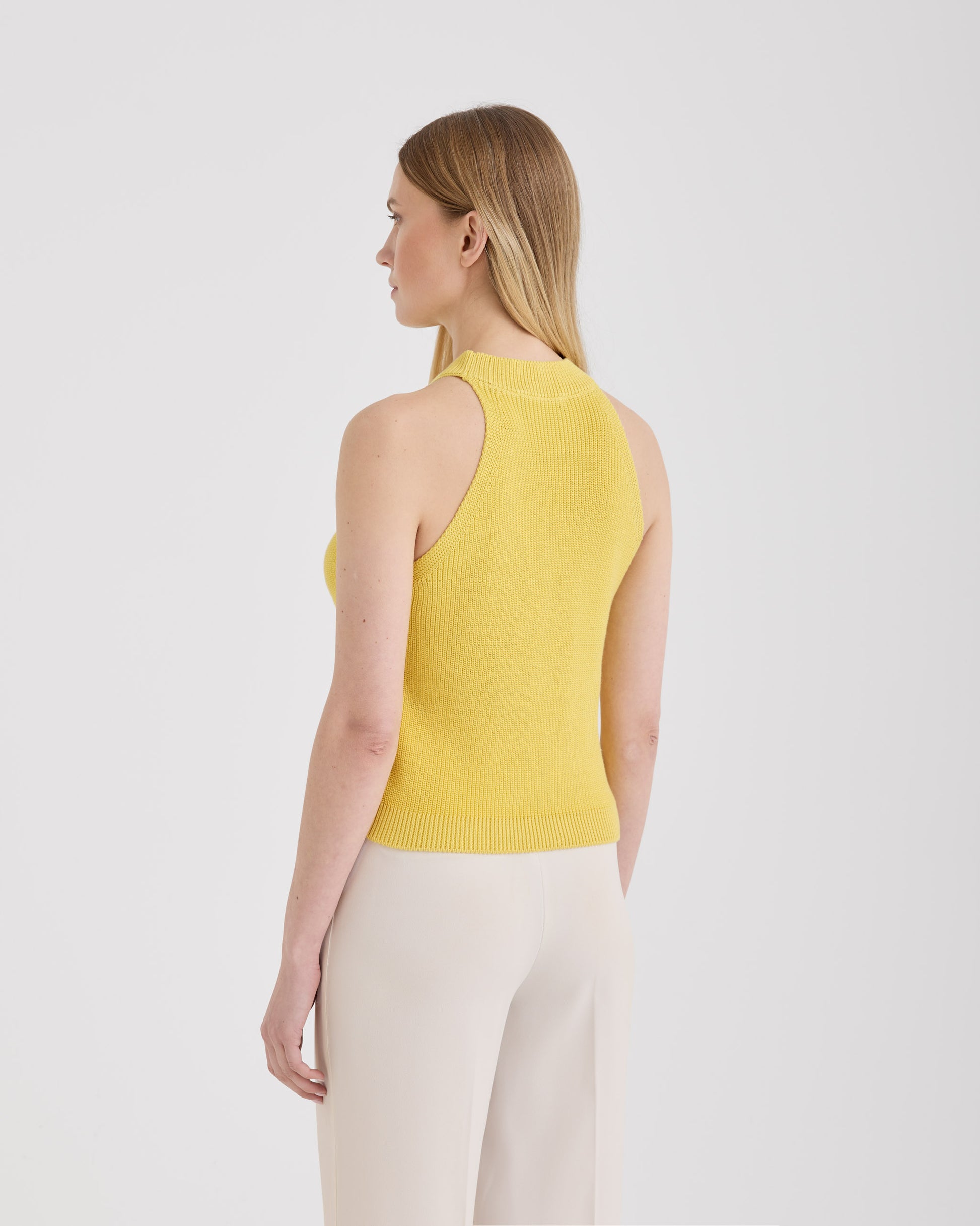 Sleevelees crewneck  YELLOW | Filippo De Laurentiis
