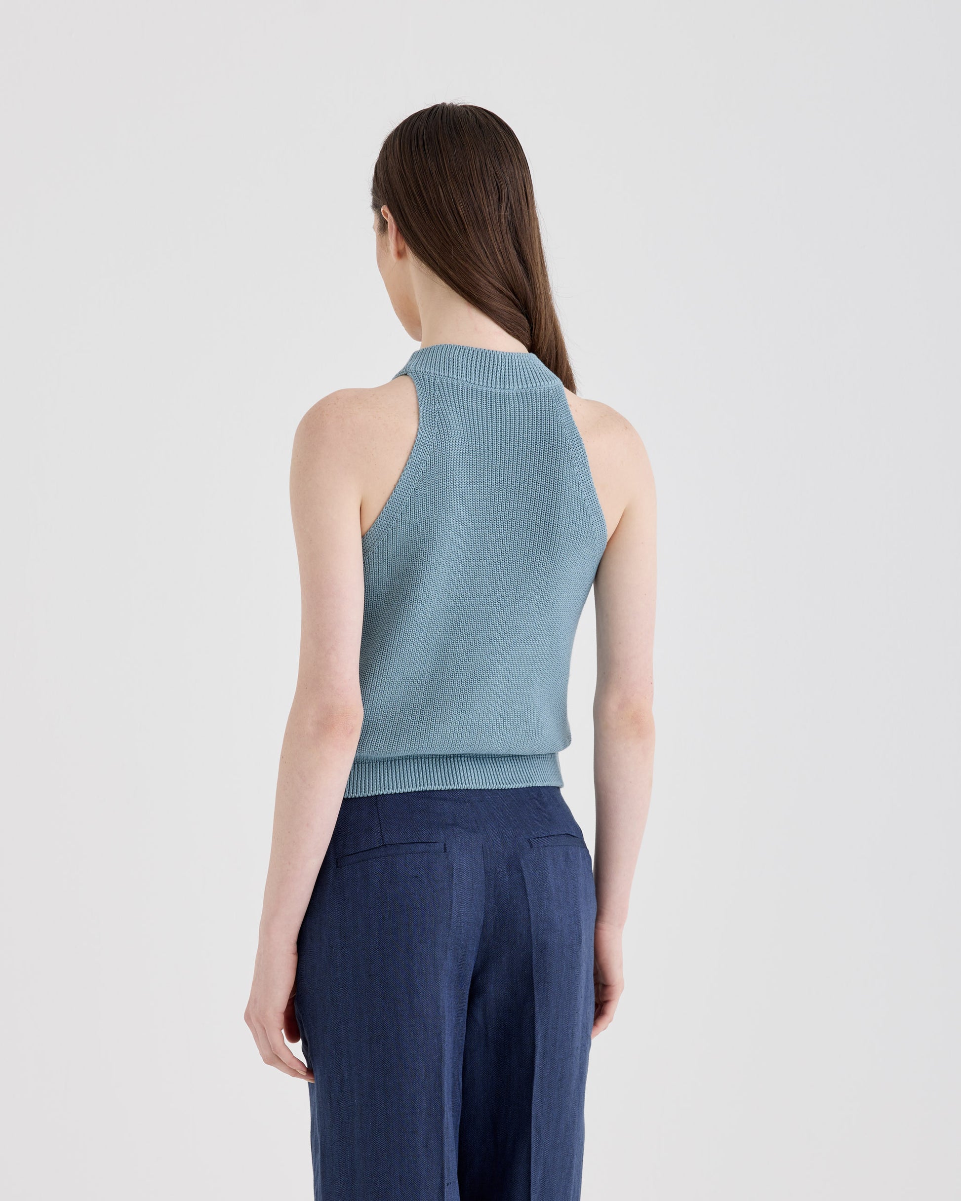 Sleevelees crewneck  LIGHT BLUE | Filippo De Laurentiis