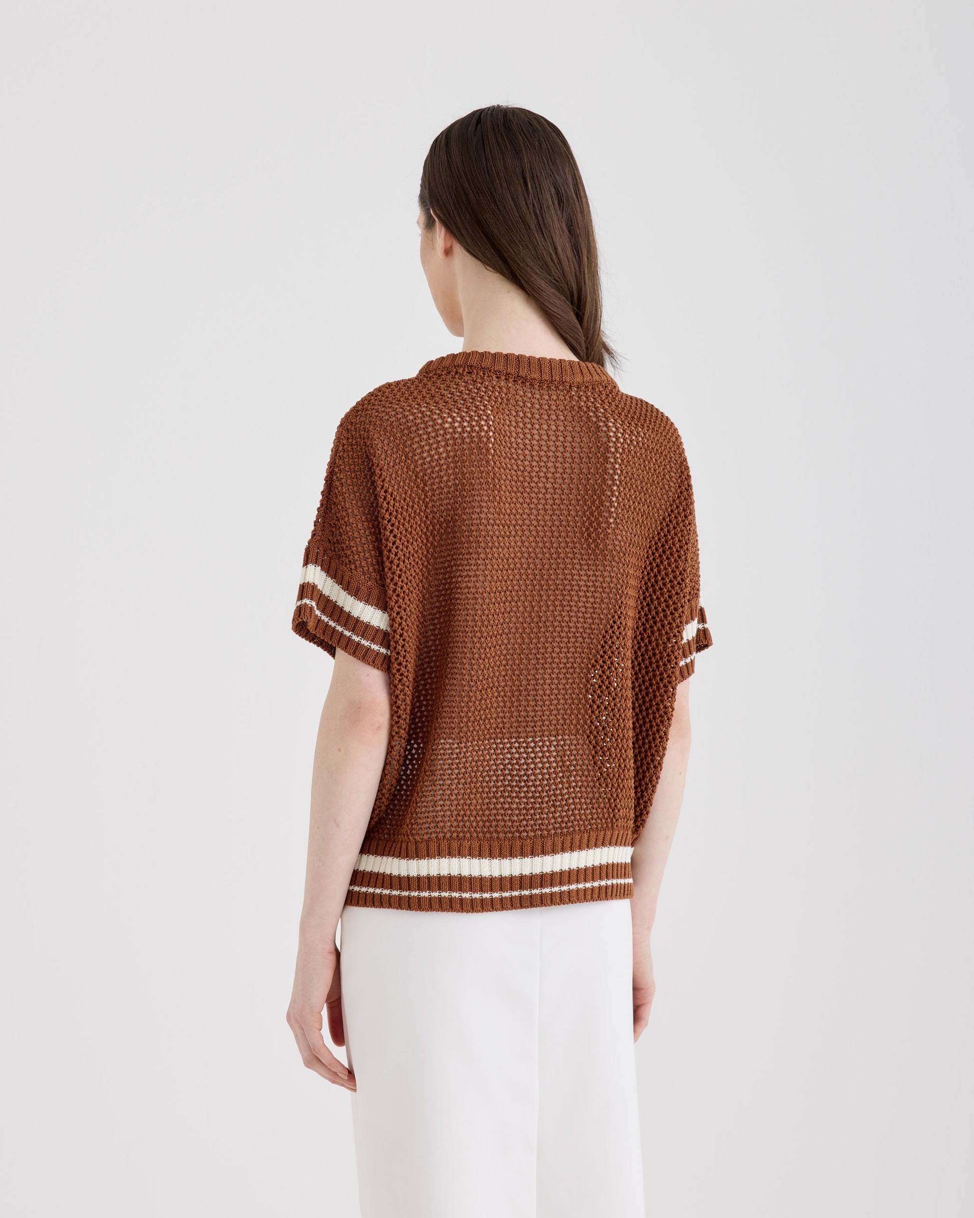 Crewneck CHALK DARK CAMEL | Filippo De Laurentiis