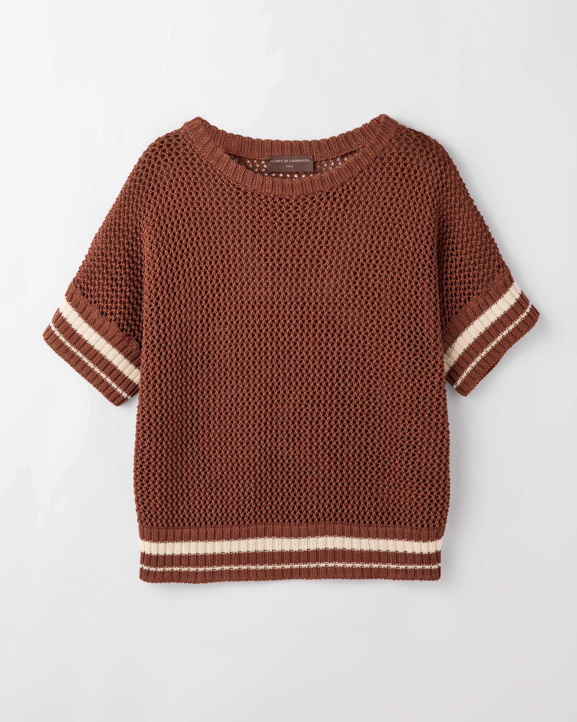 Crewneck CHALK DARK CAMEL | Filippo De Laurentiis