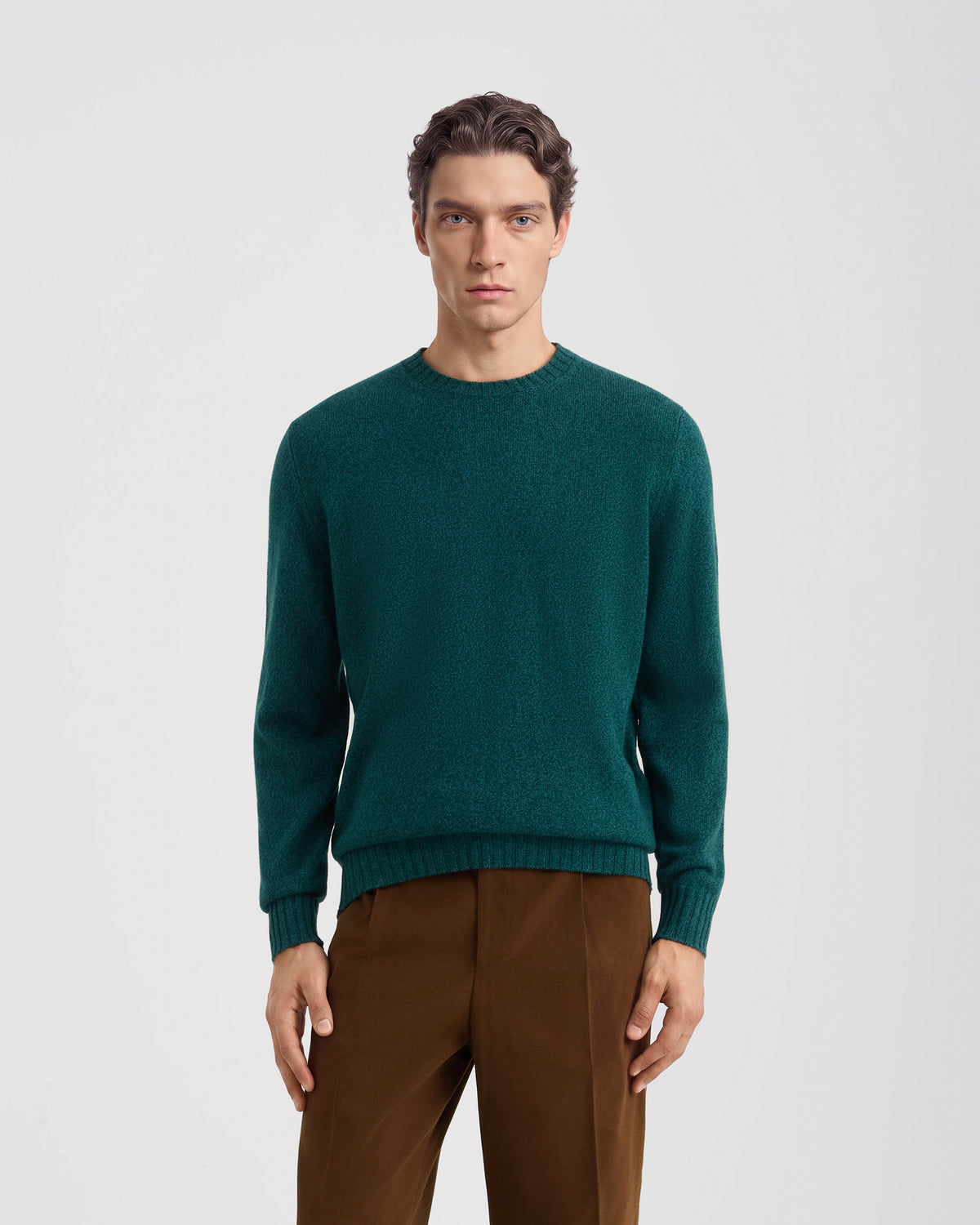 Crewneck sweater GREEN | Filippo De Laurentiis