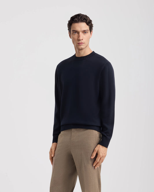 Girocollo manica lunga Blu Navy | Filippo De Laurentiis