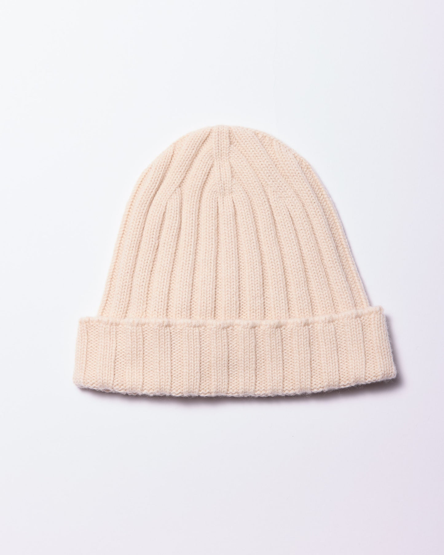 Berretto coste cashmere in albino naturale |5181|