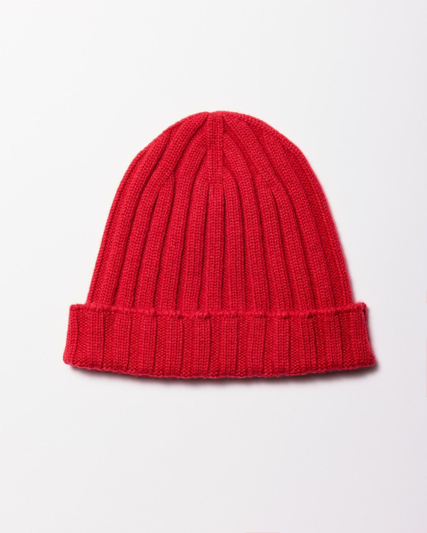 Berretto coste cashmere in rosso fuoco |5183|