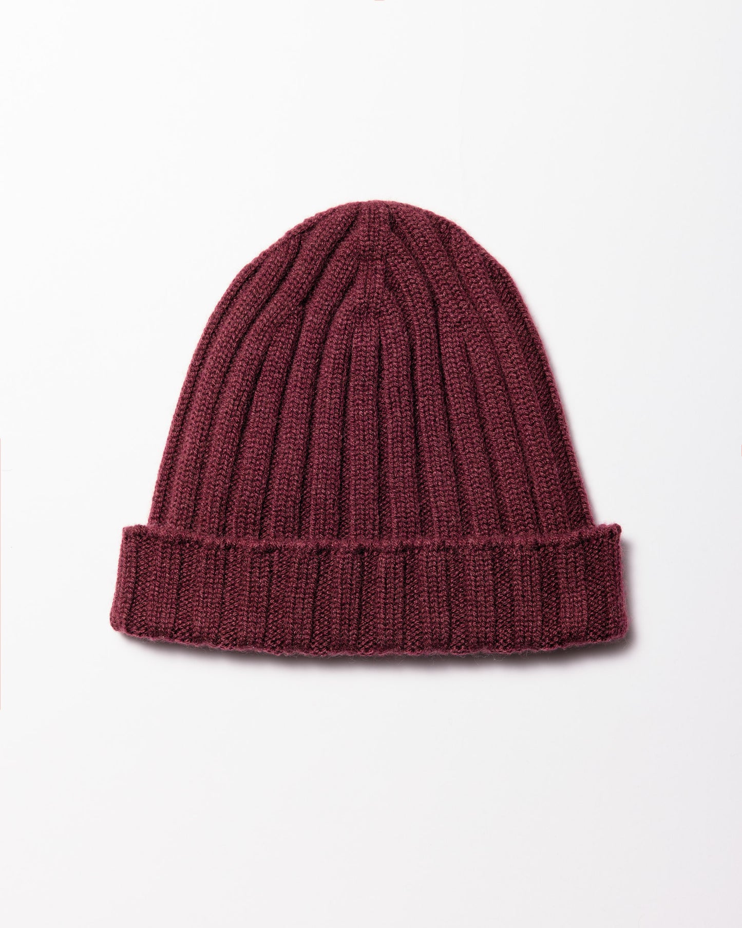 Berretto coste cashmere in bordeaux |5184|