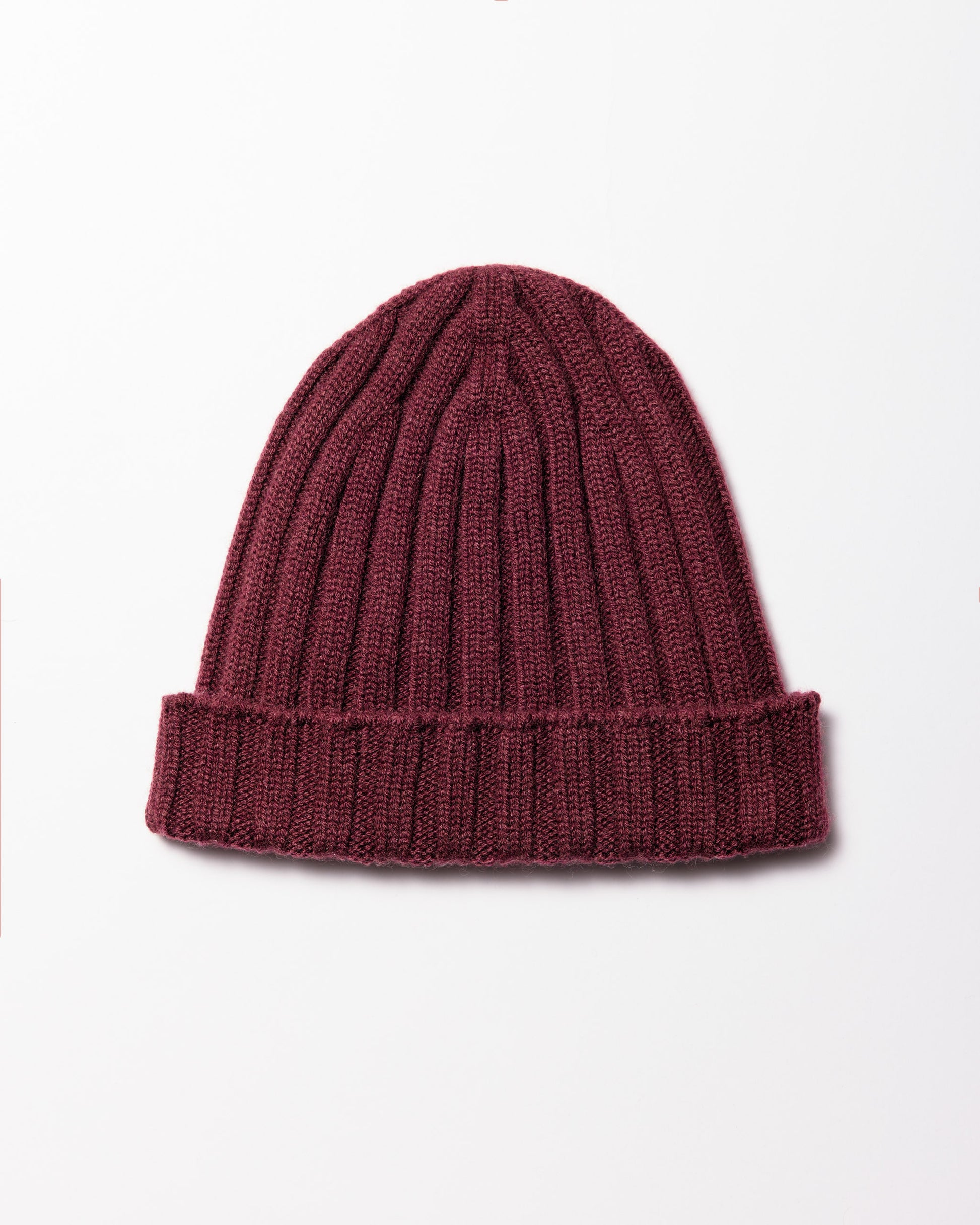 Berretto coste cashmere in bordeaux |5184|