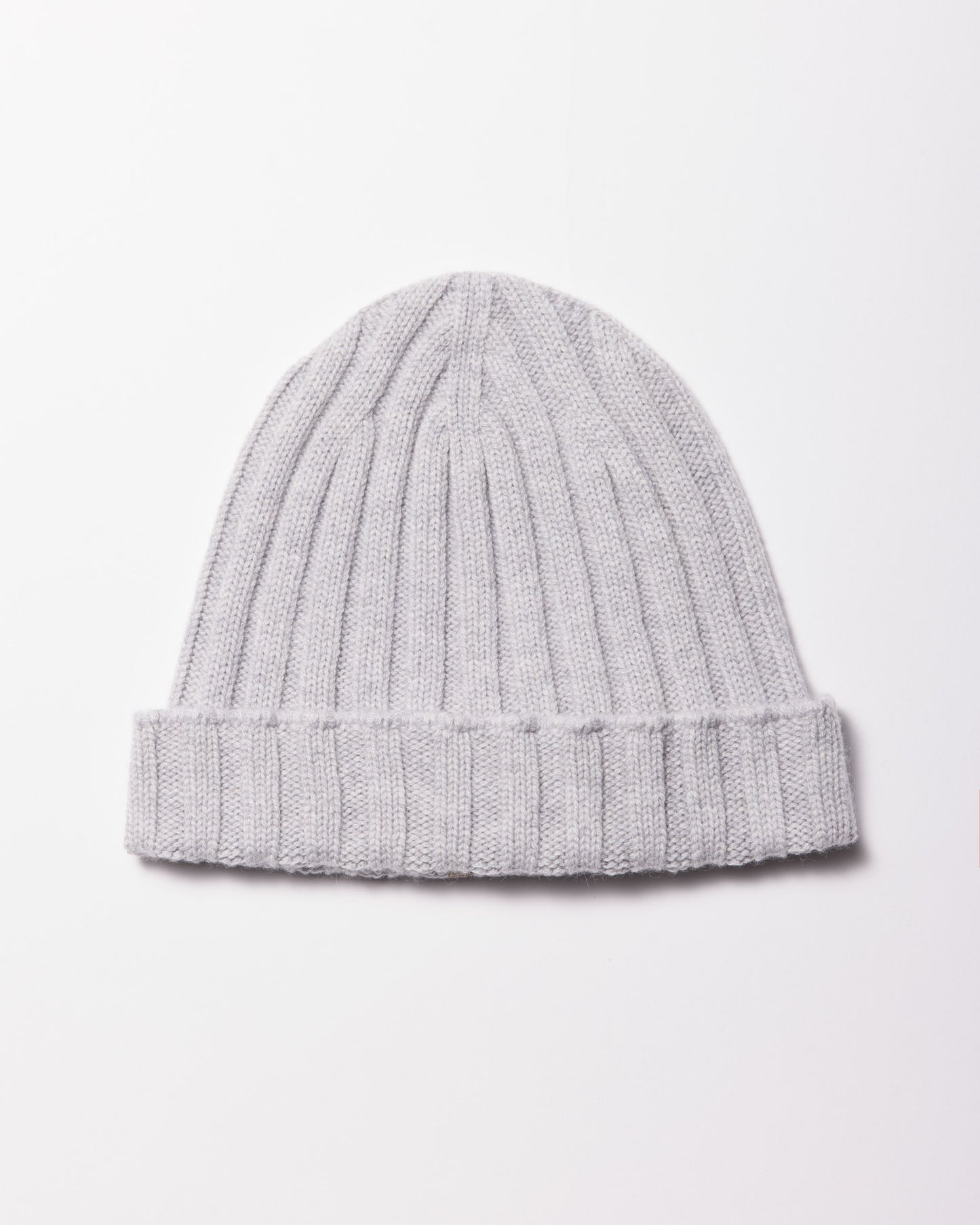 Berretto coste cashmere in platino |5187|