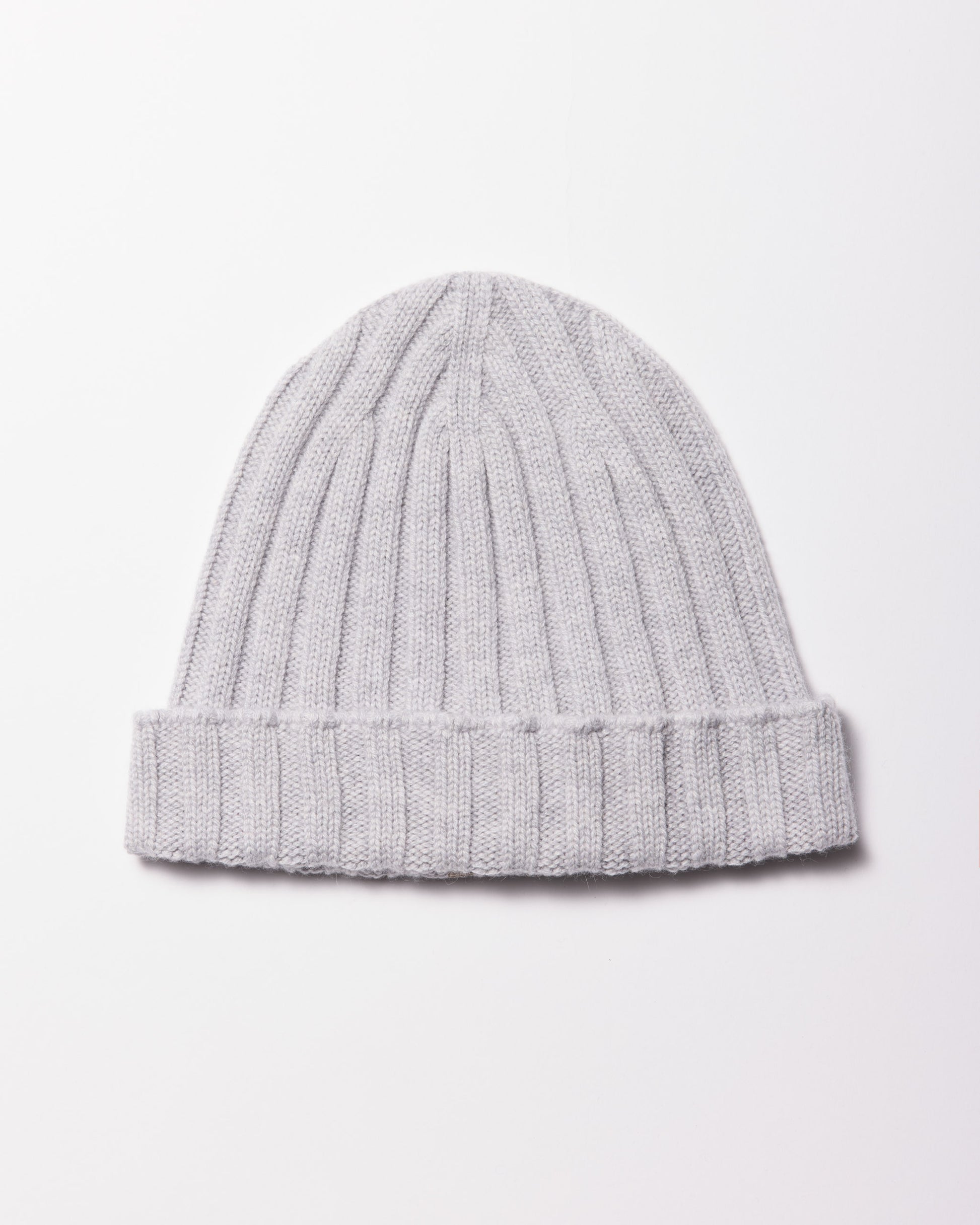 Berretto coste cashmere in platino |5187|