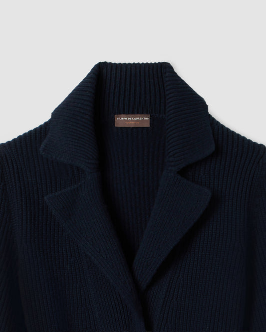 Long-sleeved coat NAVY BLUE | Filippo De Laurentiis