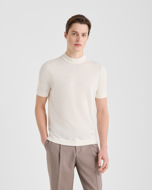 Smooth short sleeve mock neck |144931|