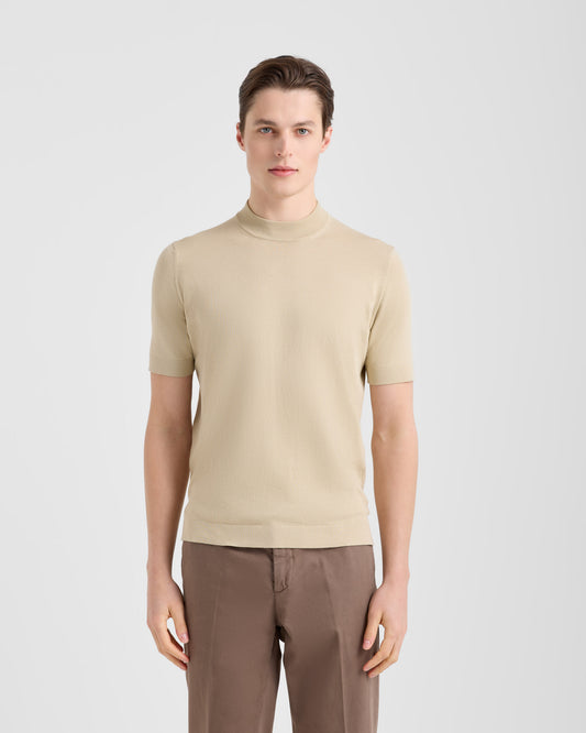 Smooth short sleeve mock neck |144934|