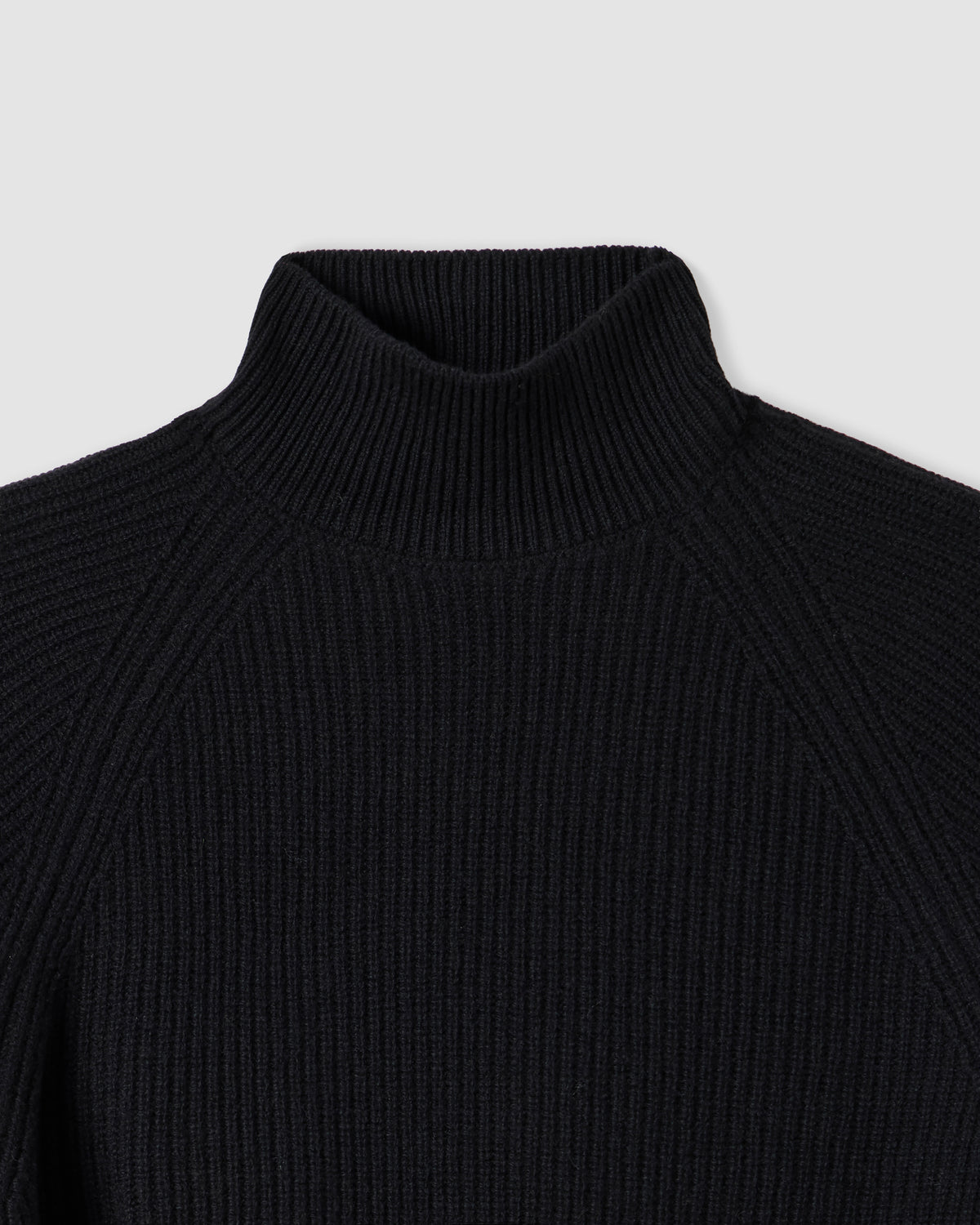 Long-sleeved raglan mock neck sweater BLACK | Filippo De Laurentiis