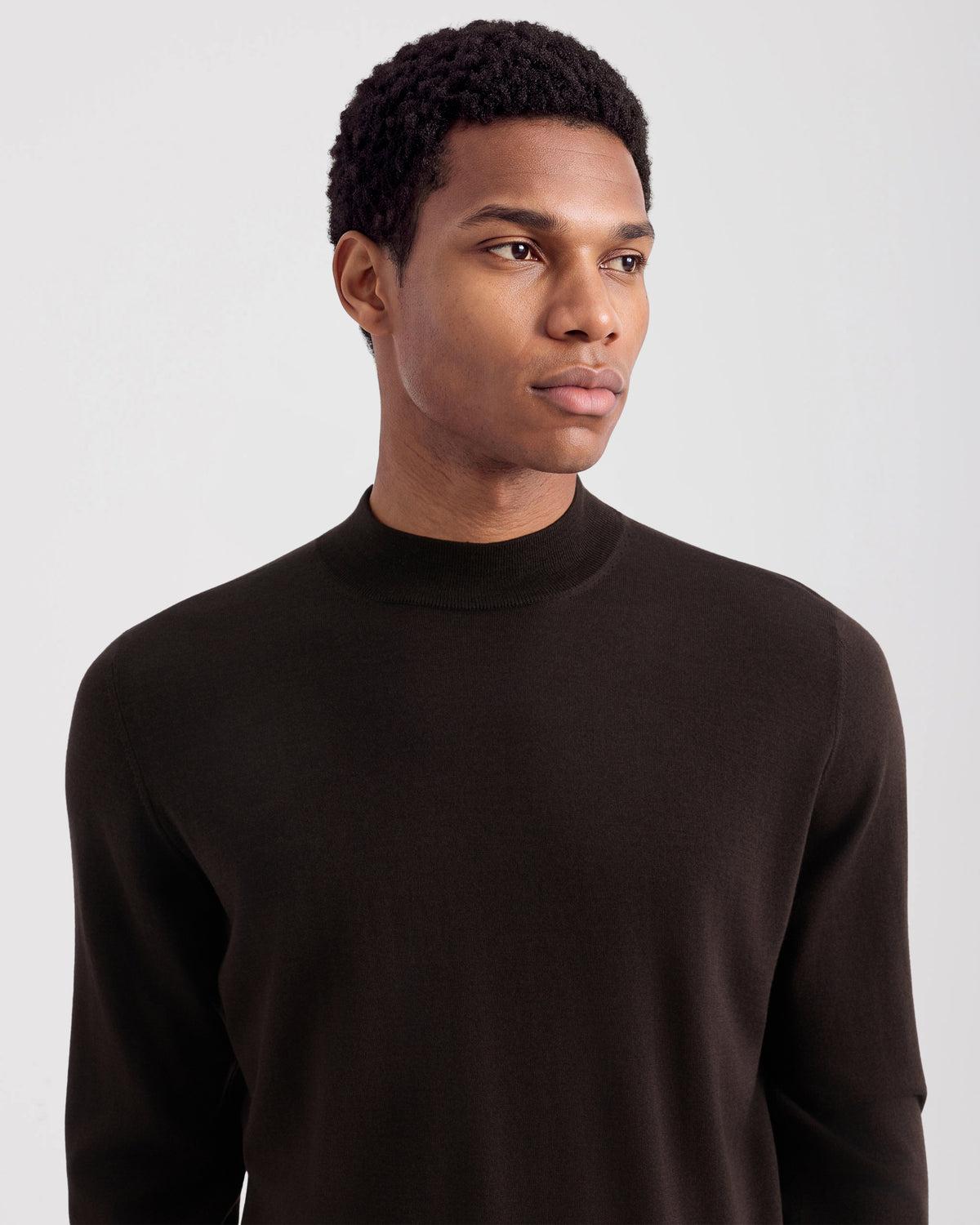 Mock neck sweater Coffee brown | Filippo De Laurentiis