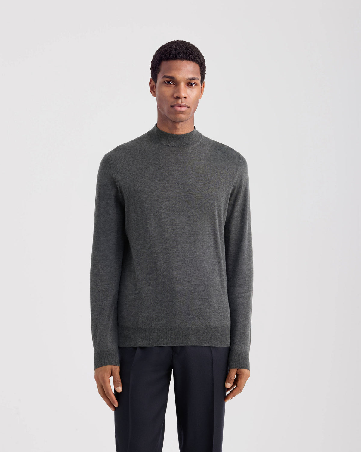 Mock neck sweater Graphite | Filippo De Laurentiis