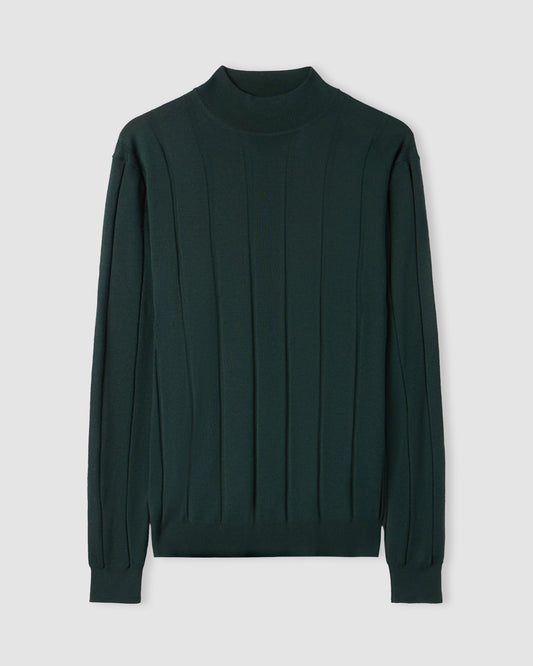 Mockneck sweater BOTTLE GREEN | Filippo De Laurentiis