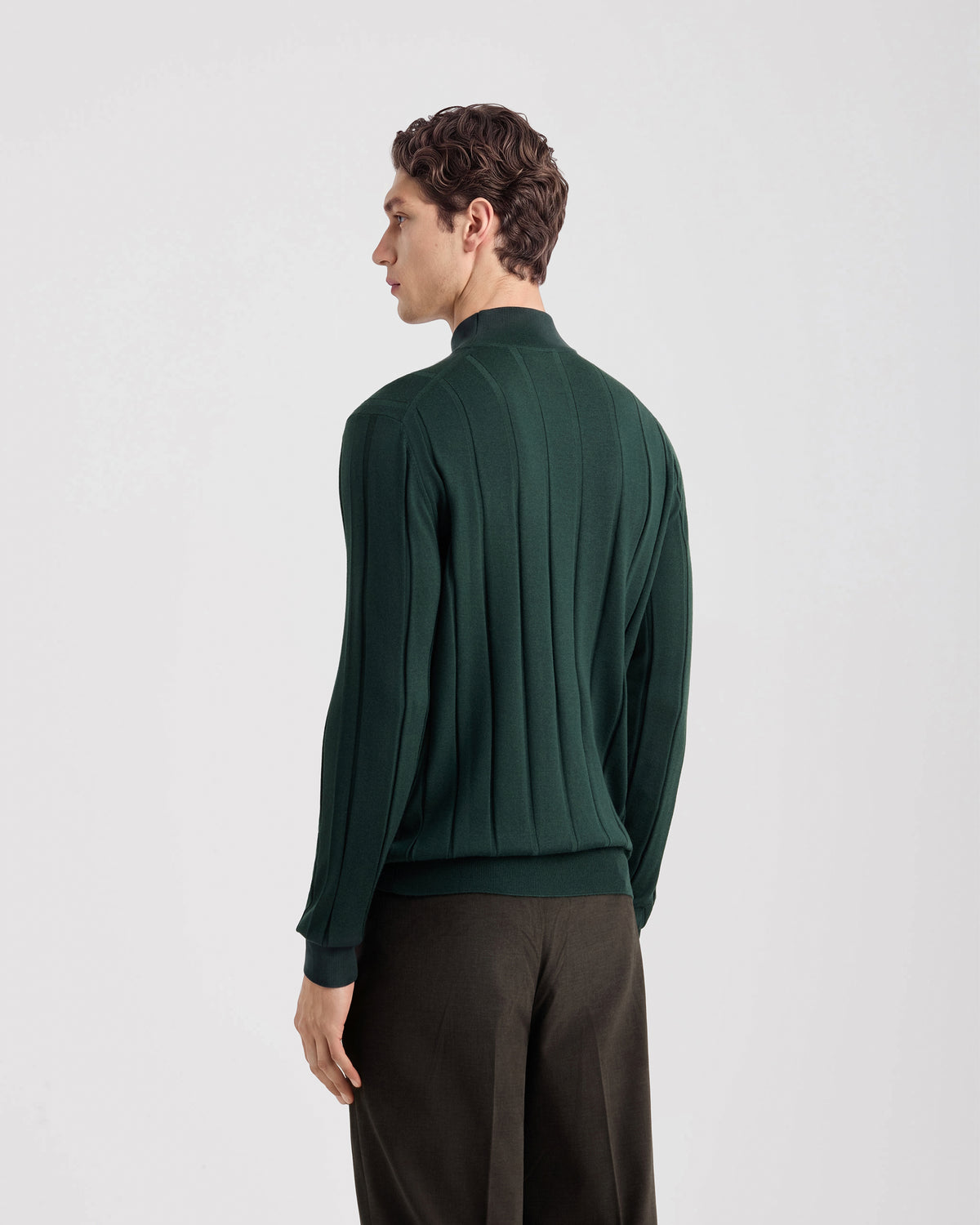 Mockneck sweater BOTTLE GREEN | Filippo De Laurentiis