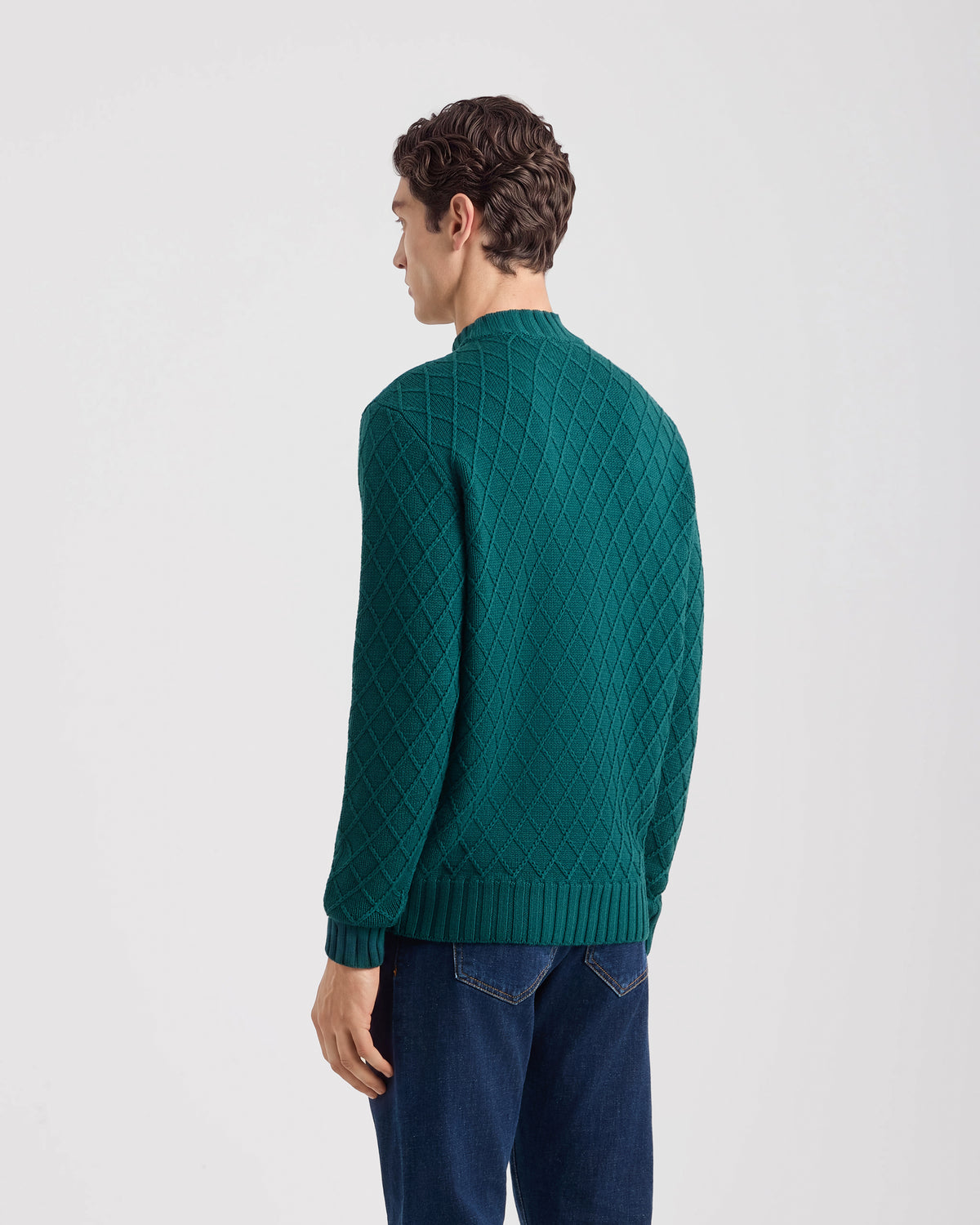 Mock Neck sweater BOTTLE GREEN | Filippo De Laurentiis