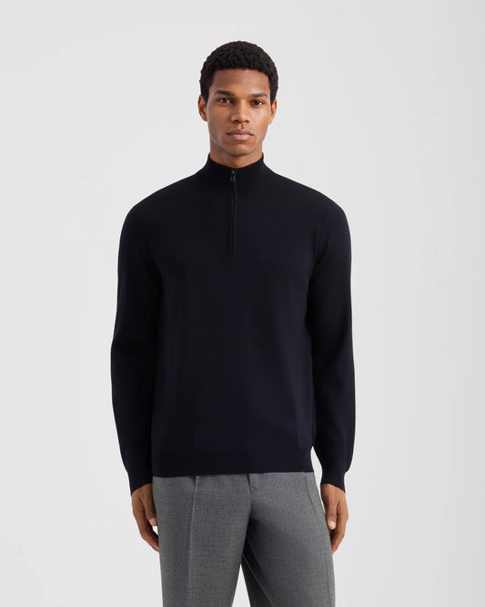 Half-zip sweater Navy blue | Filippo De Laurentiis
