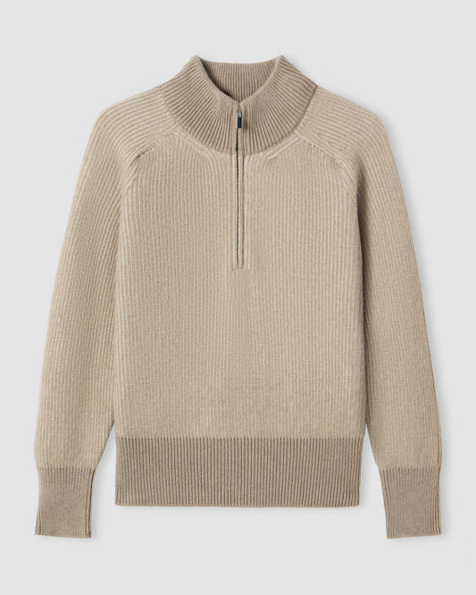 Mezza zip manica martello Lino - Argento | Filippo De Laurentiis