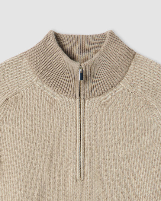 Mezza zip manica martello Lino - Argento | Filippo De Laurentiis