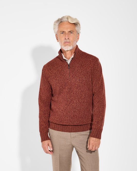 Maglia mezza zip moulinè