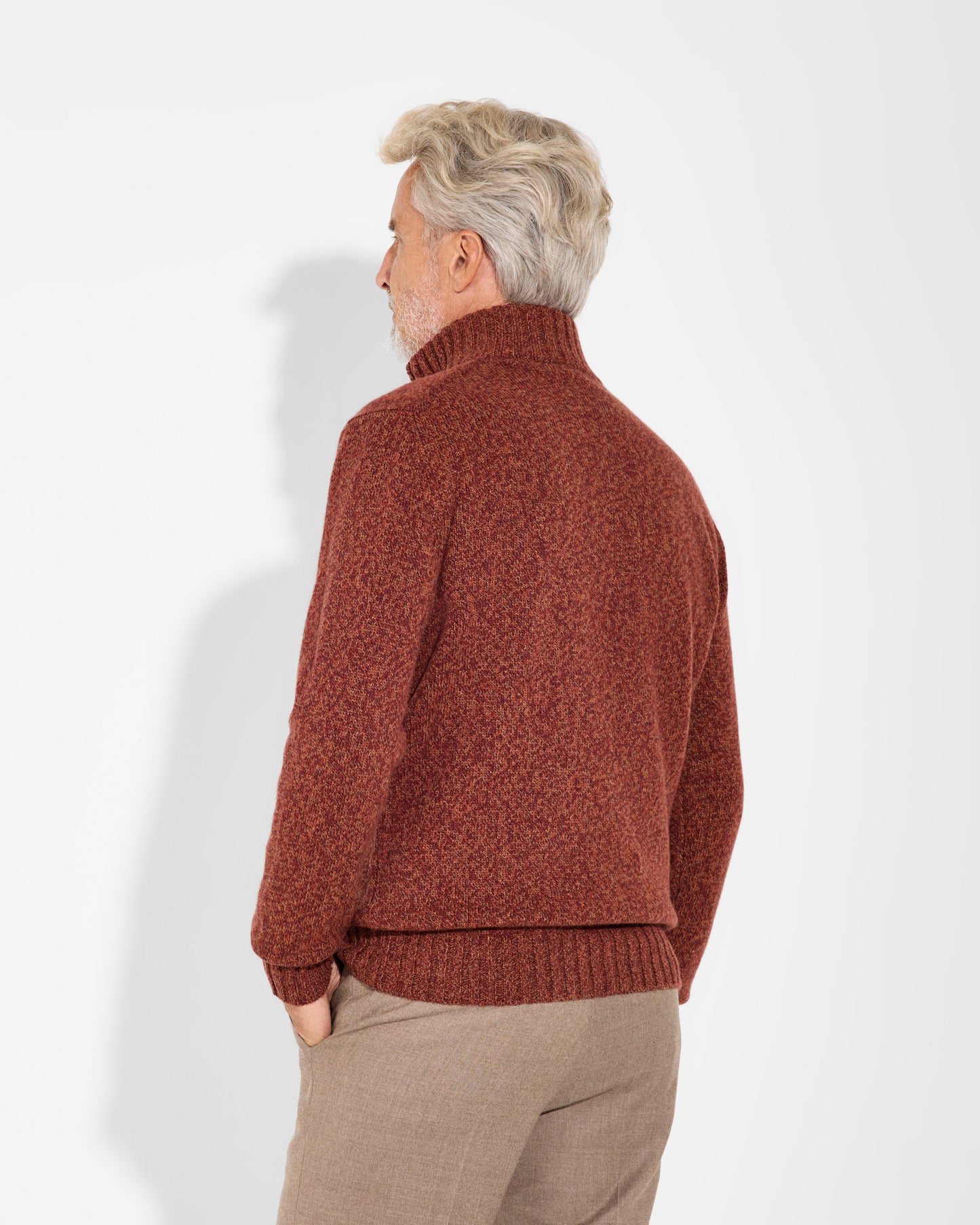 Maglia mezza zip moulinè