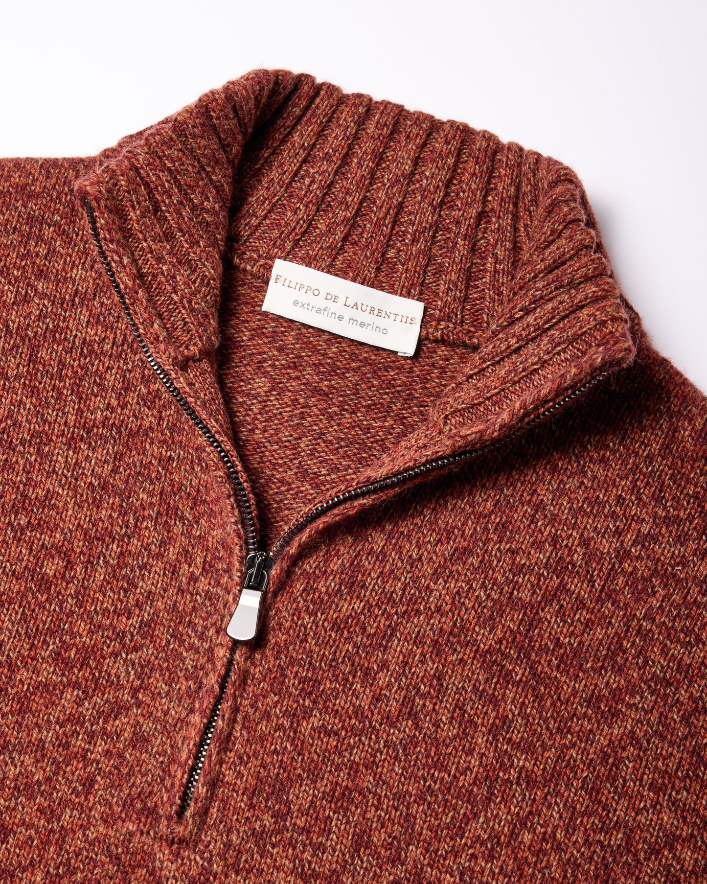Maglia mezza zip moulinè