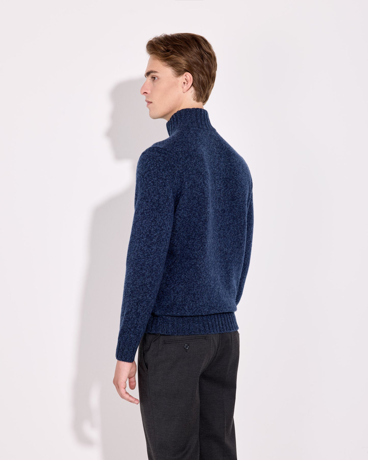 Maglia mezza zip moulinè