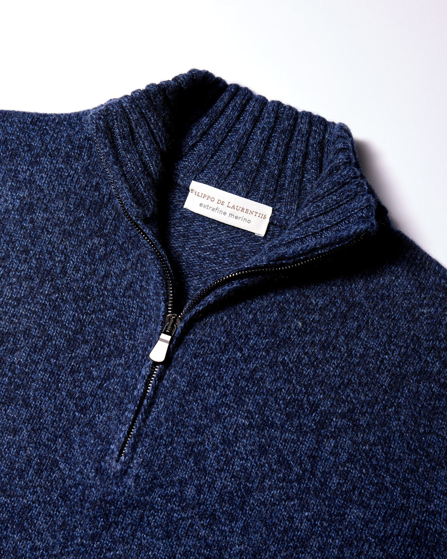 Maglia mezza zip moulinè