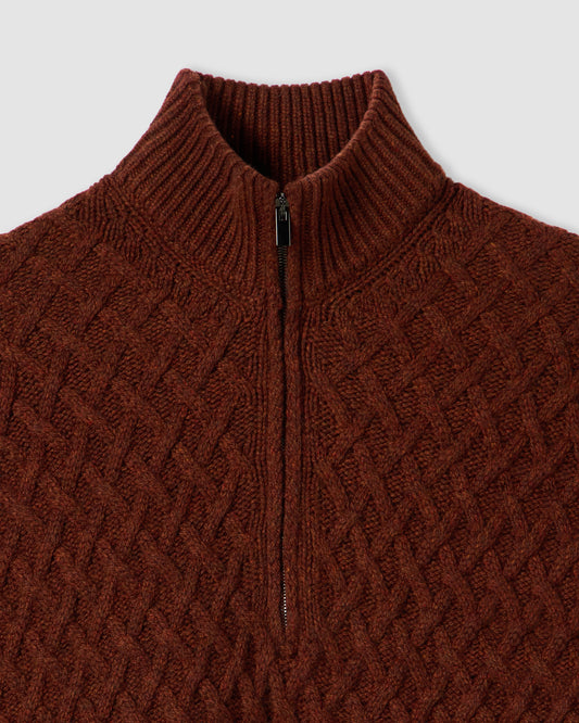 Mezza zip manica lunga Cognac | Filippo De Laurentiis
