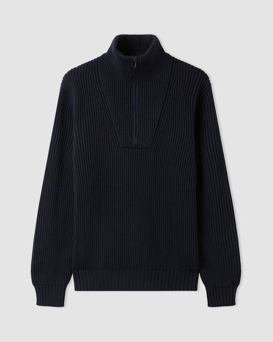 Mezza zip manica lunga Blu Navy | Filippo De Laurentiis