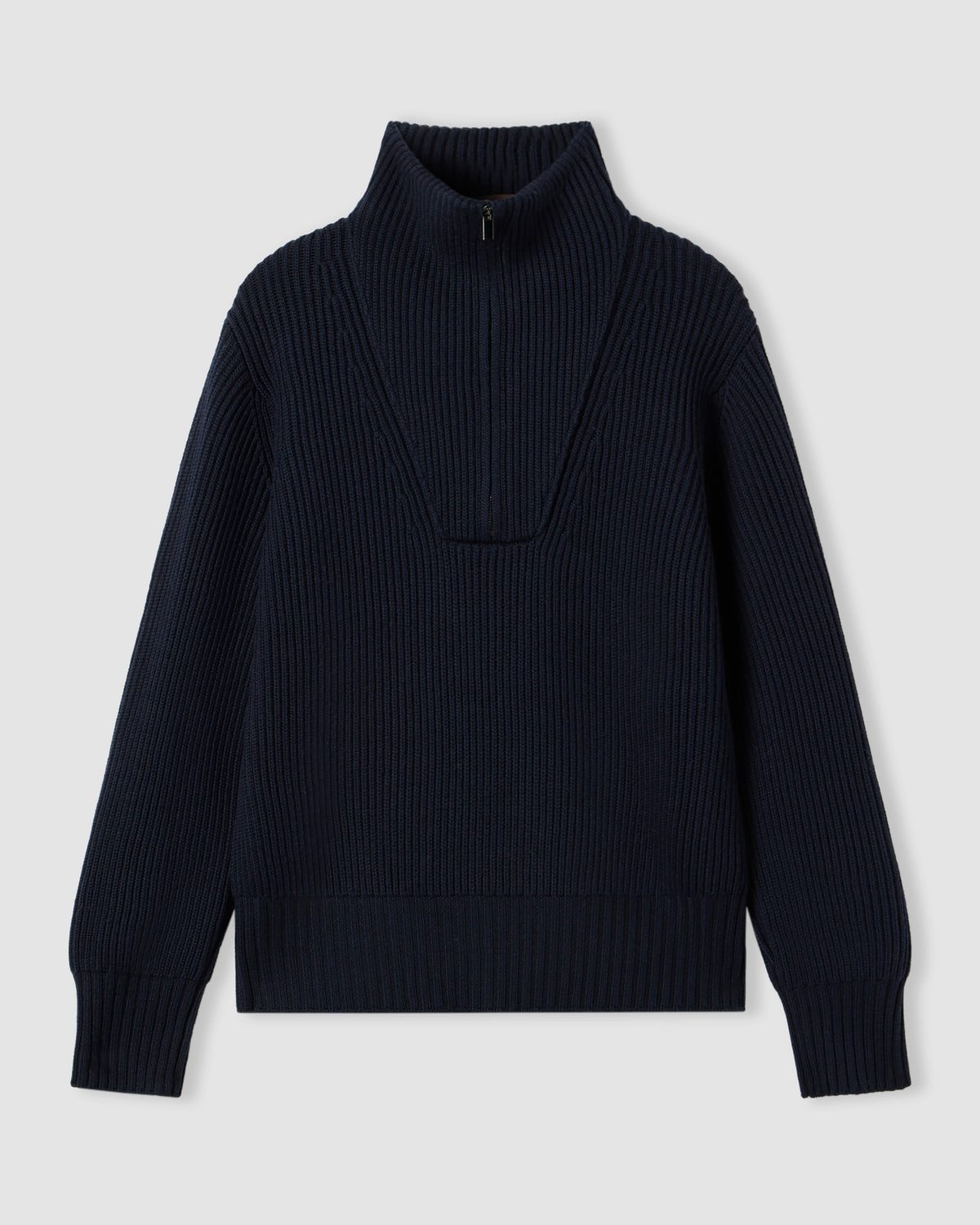 Mezza zip manica lunga Blu navy | Filippo De Laurentiis