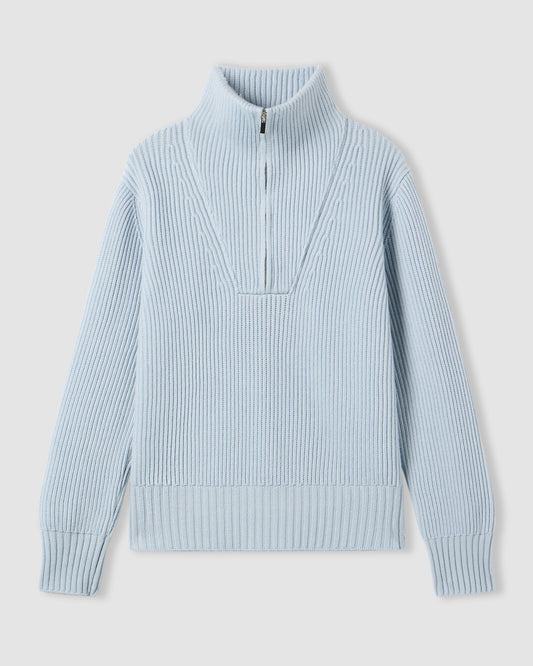 Long-sleeved half-zip sweater Grigio Chiaro | Filippo De Laurentiis
